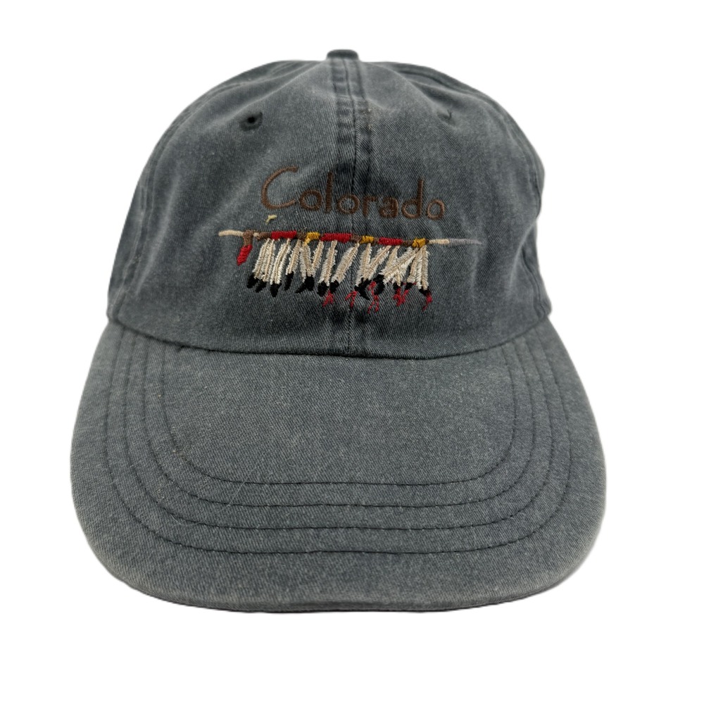 Colorado Baseball Hat Mens OSFM Gray Embroidered Feathers Cotton Deluxe Cap